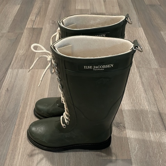 Women Ilse Jacobsen Rainboots Long | Long Rubber Boots Army - Picture 8 of 16
